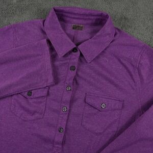Marmot Henley Top Womens Size M Purple Long Sleeve Roll Tab Outdoor Lightweight